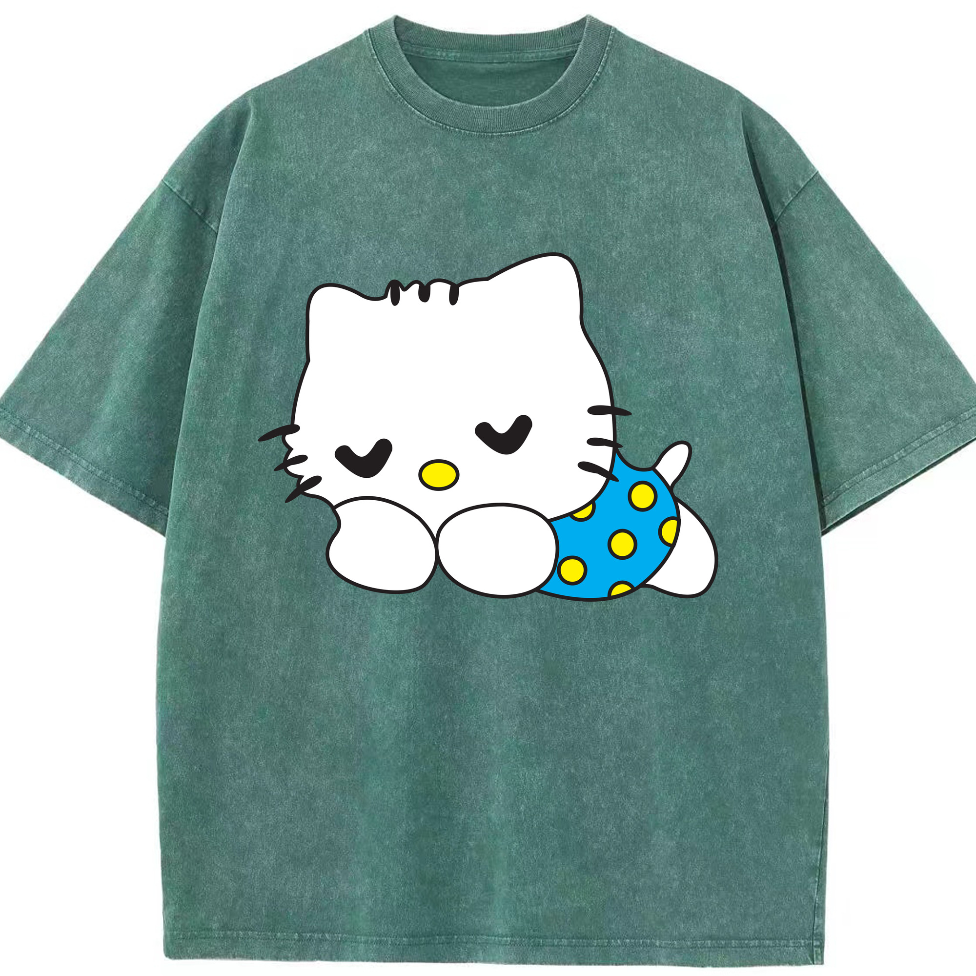 （画像用） Hello Kitty ハローキティ 綿100% ヴィンテージ風 半袖Tシャツ（フロントプリント）